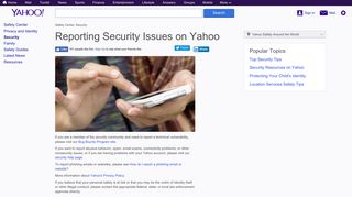 Reporting Security Issues on Yahoo - Yahoo Safety