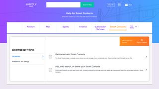 Smart Contacts - Help for Yahoo Account