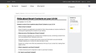 FAQs about Smart Contacts on your LG G4 - Sprint