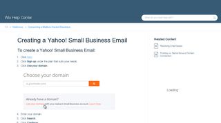 Creating a Yahoo! Small Business Email | Help Center | Wix.com