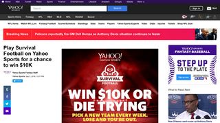 Play Survival Football on Yahoo for a chance to win $10K