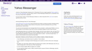 Yahoo Messenger - Yahoo Terms