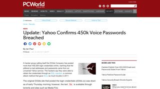 Update: Yahoo Confirms 450k Voice Passwords Breached | PCWorld