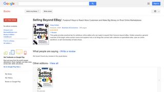 Selling Beyond EBay: Foolproof Ways to Reach More Customers and Make ...