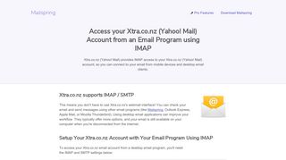 How to access your Xtra.co.nz (Yahoo! Mail) email account using IMAP