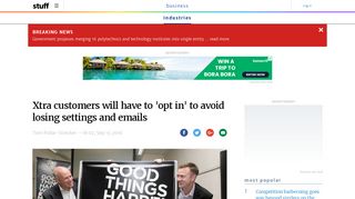 Xtra customers will have to 'opt in' to avoid losing settings and emails ...