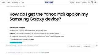 How do I get the Yahoo Mail app on my Samsung Galaxy device ...