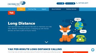 Yak Per-Minute Long Distance Calling | Distributel