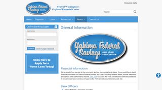General Information | Yakima Federal Savings