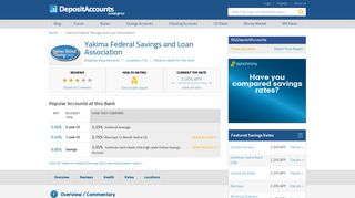 Yakima Federal Savings and Loan Association Reviews and Rates