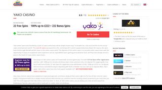 Yako Casino: 22 FREE SPINS AFTER REG > New Casinos UK