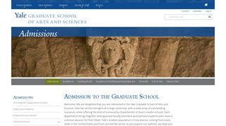 Admission to the Graduate School | Yale Graduate School of Arts ...