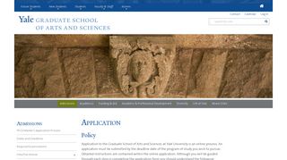 Application | Yale Graduate School of Arts & Sciences