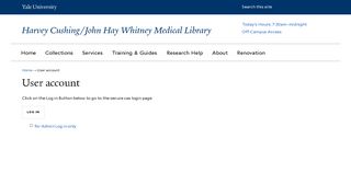 User account - Yale Medical Library - Yale University