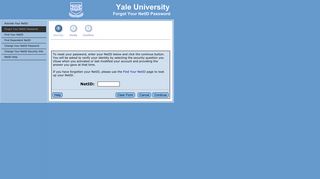 Forgot Your NetID Password - Yale University