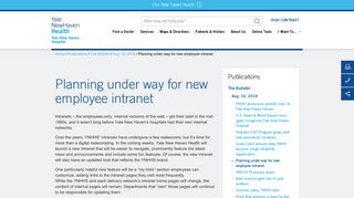 Planning under way for new employee intranet - Yale New Haven ...