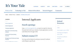 Internal Applicants | It's Your Yale