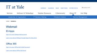 Webmail | IT at Yale - Yale ITS - Yale University