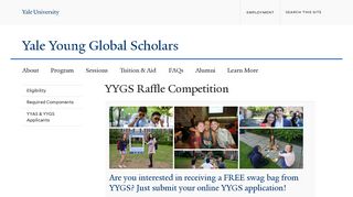 YYGS Raffle Competition | Yale Young Global Scholars