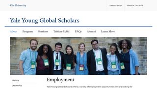 Employment | Yale Young Global Scholars