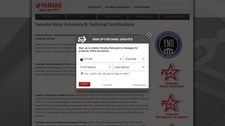 Yamaha Motor University & Technical Certifications