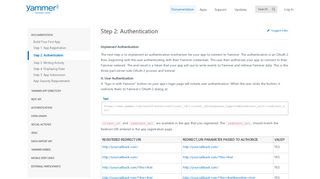 Step 2: Authentication · Yammer Developer Site