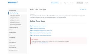 Build Your First App · Yammer Developer Site