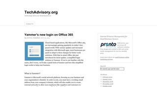 Yammer's new login on Office 365 - TechAdvisory.org