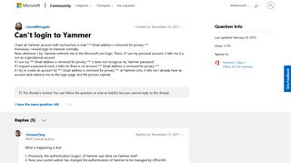 Can't login to Yammer - Microsoft Community