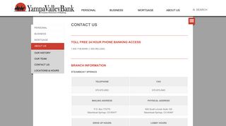 Contact Us Yampa Valley Bank (Steamboat Springs, CO)