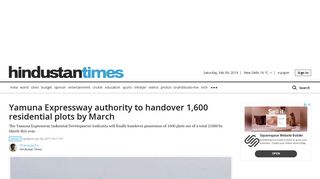 Yamuna Expressway authority to handover 1,600 residential plots by ...