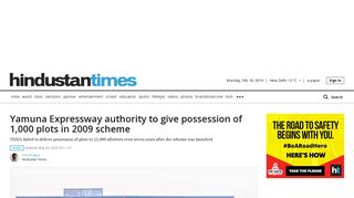 Yamuna Expressway authority to give possession of 1,000 plots in ...