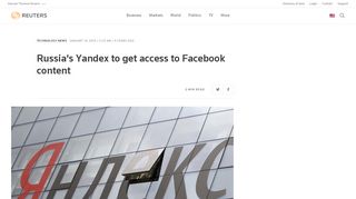 Russia's Yandex to get access to Facebook content | Reuters