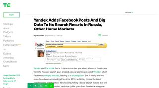Yandex Adds Facebook Posts And Big Data To Its Search Results In ...
