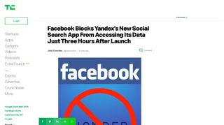 Facebook Blocks Yandex's New Social Search App From Accessing ...