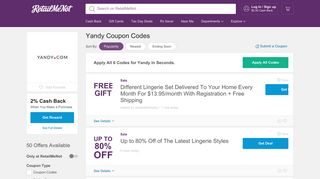 Yandy Coupons: Get RetailMeNot Exclusive! 10% Off Your Order w ...