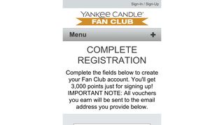 SIGN-UP NOW - Yankee Candle Fan Club