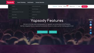 Yapsody Features - An Online Event Ticketing System