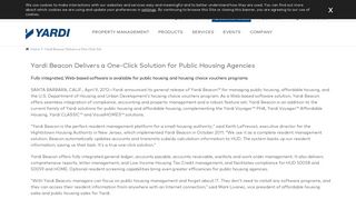 Yardi Beacon Delivers a One-Click Solution for Public Housing Agencies