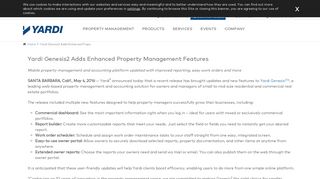Yardi Genesis2 Adds Enhanced Property Management Features ...