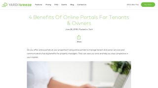 4 Benefits Of Online Portals For Tenants & Owners - Yardi Breeze