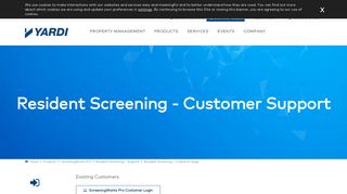 Resident Screening - Customer Support | Yardi Systems Inc.