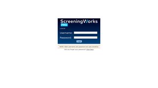 ScreeningWorks Pro Customer Login