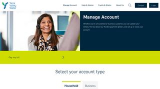 Manage Account | Yarra Valley Water