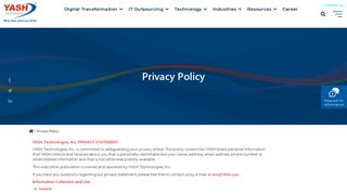 Privacy Policy - Yash Technologies