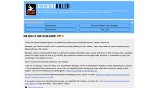 Delete your Yatedo account | accountkiller.com