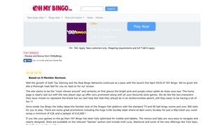 New Site Yay Bingo | Get £70 worth of bingo tickets | OhMyBingo