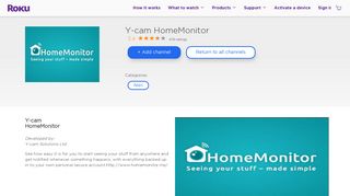 Y-cam HomeMonitor | Roku Channel Store | Roku