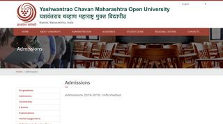 Admissions - Yashwantrao Chavan Maharashtra Open ... - ycmou