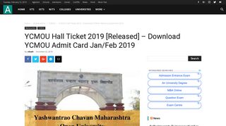 YCMOU Hall Ticket 2019 [Released] – Download YCMOU Admit Card ...